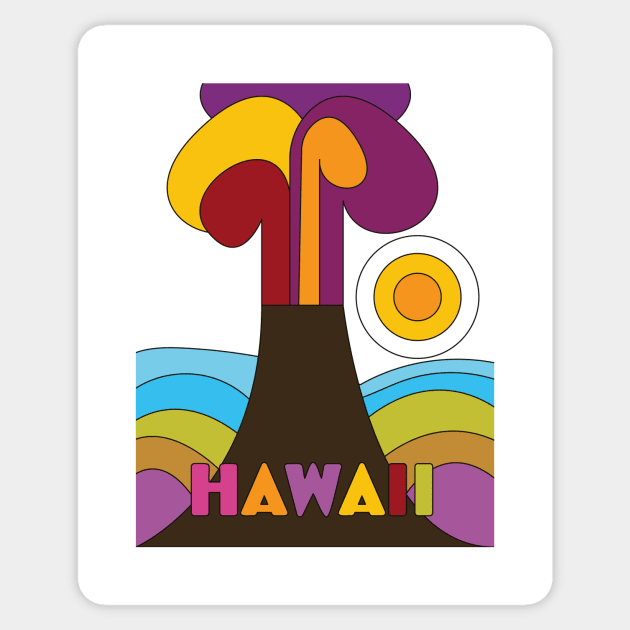 Hawaii 1960s Travel poster Sticker by nickemporium1